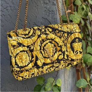 Versace Virtus Barocco Chain Flap Crossbody